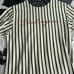 Black and White Striped Short Sleeve Tee